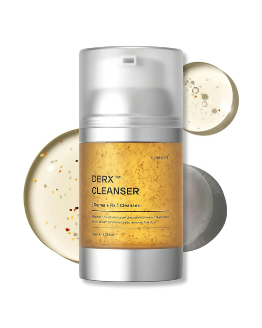 Oganacell DERX Cleanser (4.05 fl oz) - Deep Cleansing Face Wash for Large Pores Formulated with Walnut Flakes and Amino Acids Korean Skincare Gentle Exfoliant