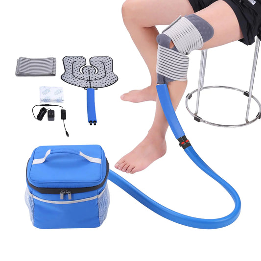 Medical Cold Therapy System Ice Machine for Knee Pain Relief Cryotherapy Freeze Kit with Universal Pad for Shoulder Ankle Back Hip Leg Arthritis Swelling Injury Recovery (Azure)