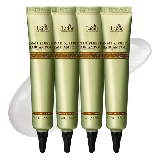 LADOR Snail Sleeping Hair Ampoule Serum - Intensive Overnight Leave-In Mask - Treatment for Frizzy Dry Damaged Thinning Hair Korean Haircare LADOR