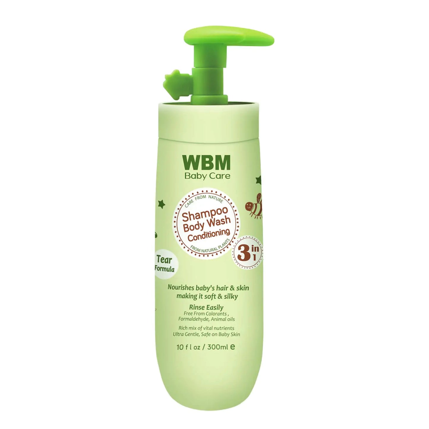 WBM Care Natural Baby Body Wash With Honey Wheatgerm And Organic Olive Oil - Nourishes Baby Skin | 10 Oz